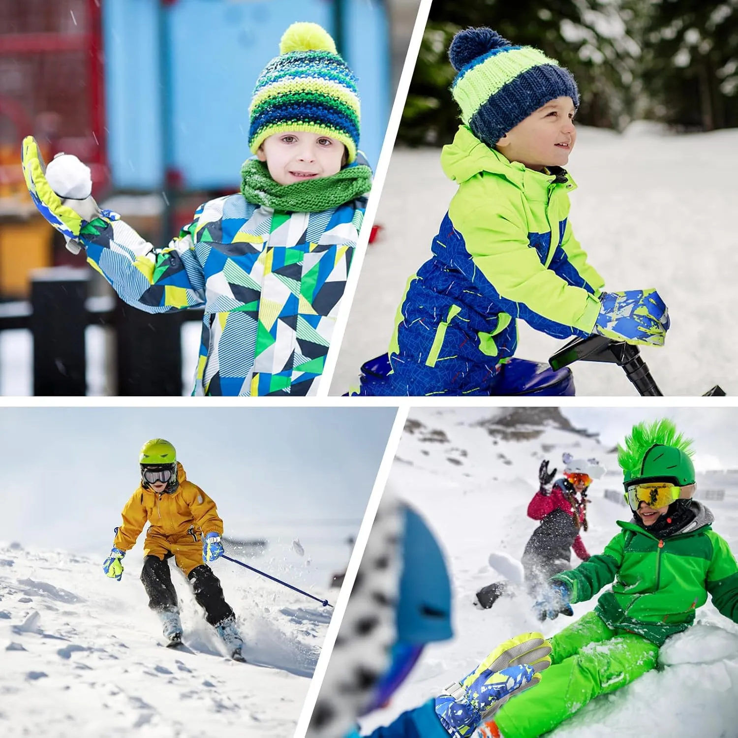 -30℉ Ski Gloves Kids Winter Snow Gloves Waterproof Cold Weather for Boys Girls