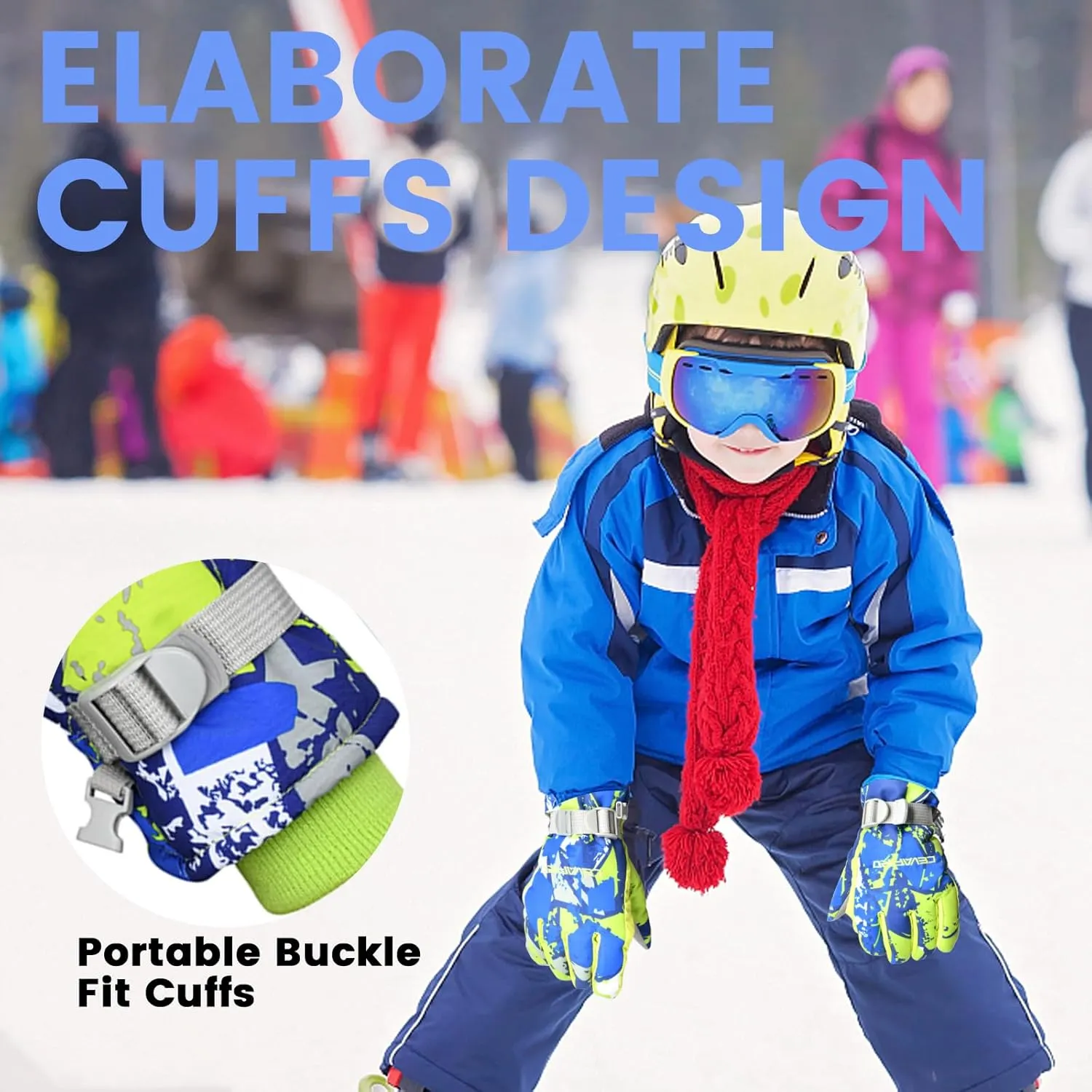 -30℉ Ski Gloves Kids Winter Snow Gloves Waterproof Cold Weather for Boys Girls