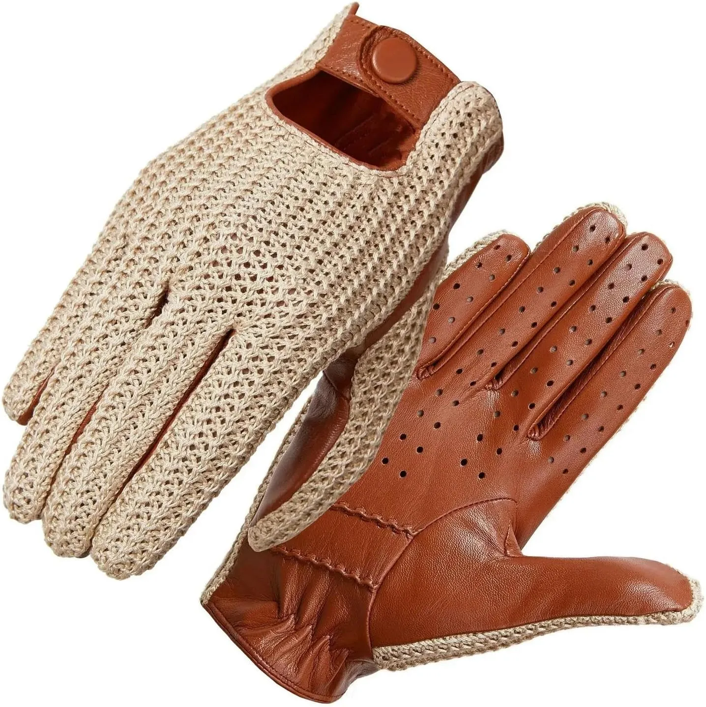 Autumn And Winter Men'S Knitted Wool Leather Gloves Warm Soft And Comfortable Touch Screen Riding Glove