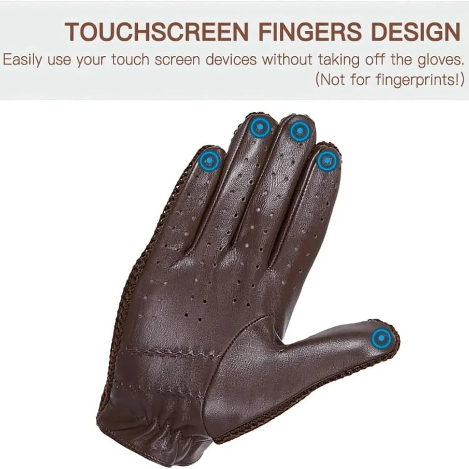 Autumn And Winter Men'S Knitted Wool Leather Gloves Warm Soft And Comfortable Touch Screen Riding Glove