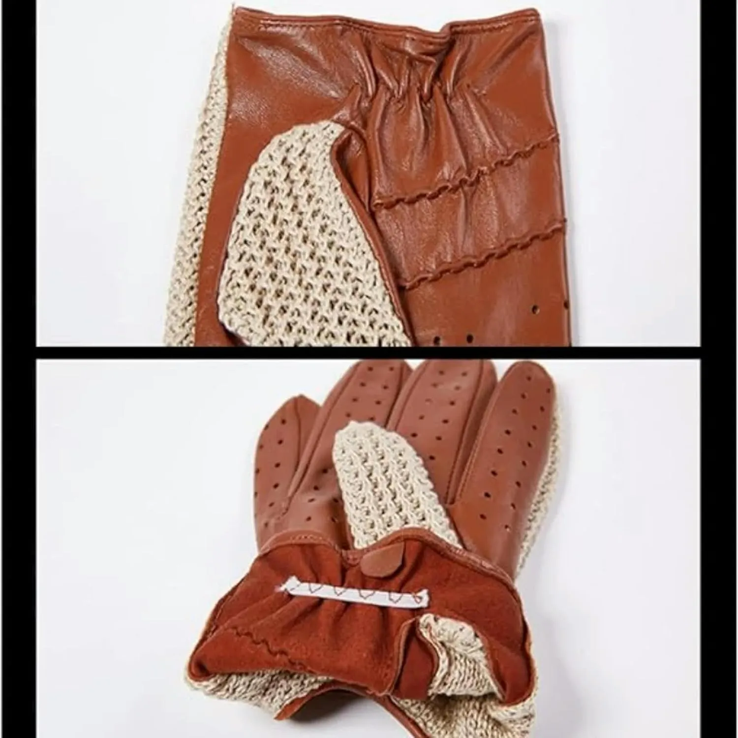 Autumn And Winter Men'S Knitted Wool Leather Gloves Warm Soft And Comfortable Touch Screen Riding Glove