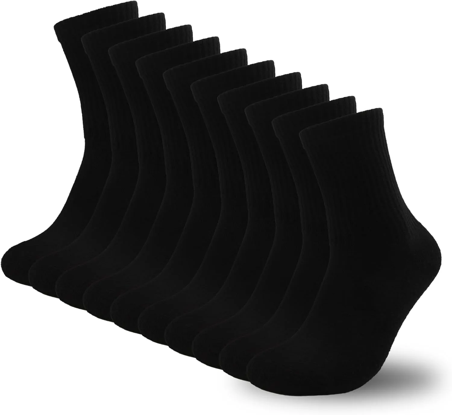 bigvalley Men's Essential Cotton Dress Crew Socks, Classic - Cushioned Athletic Comfort for Casual and Sports