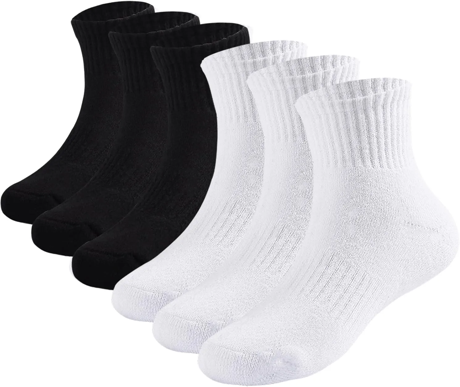 Boys Athletic Cushioned Crew Socks Thick Cotton Sports Socks 6 Pairs 5-14 Years