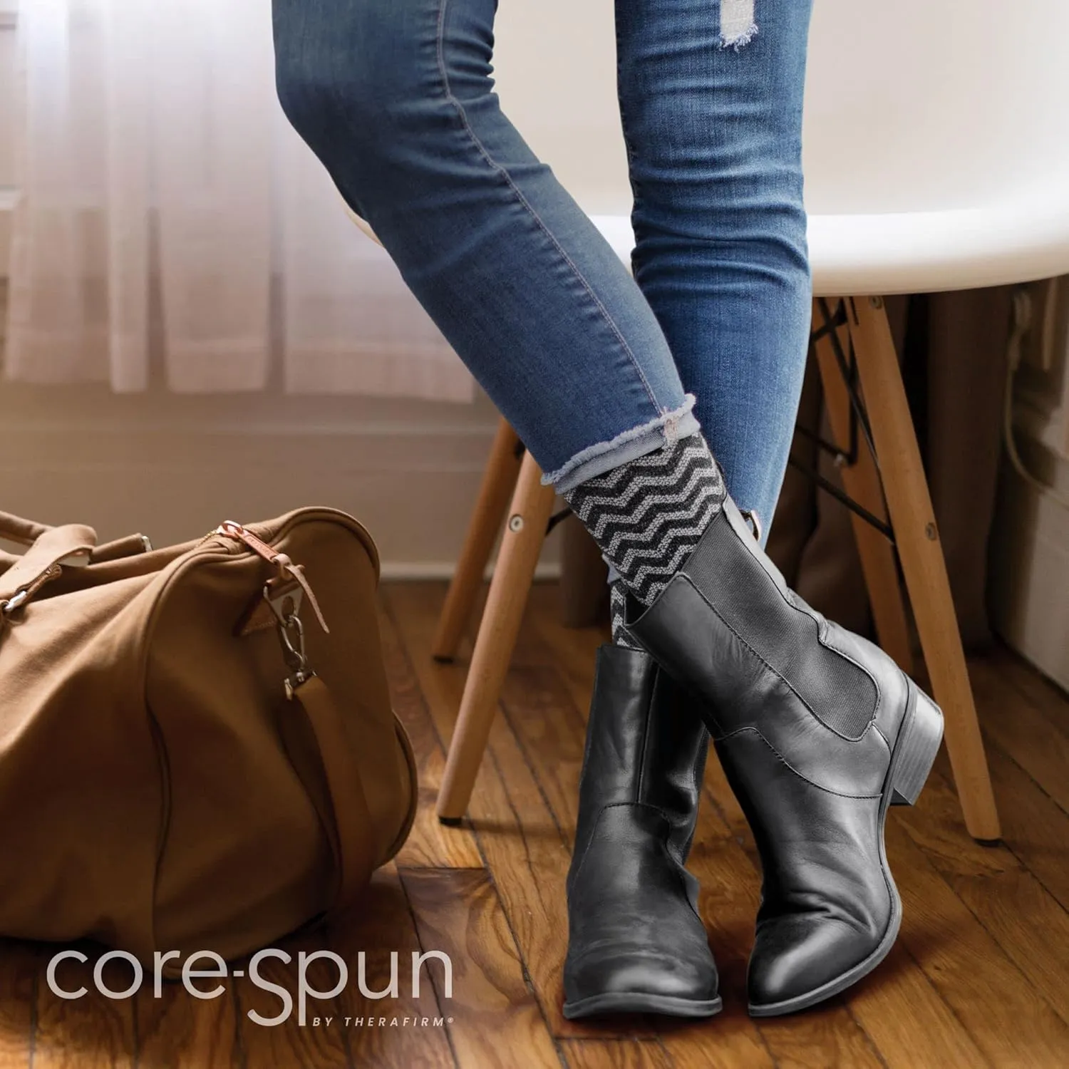 Core-Spun Cushioned 20-30mmHg Moderate Graduated Compression Support Knee High Socks