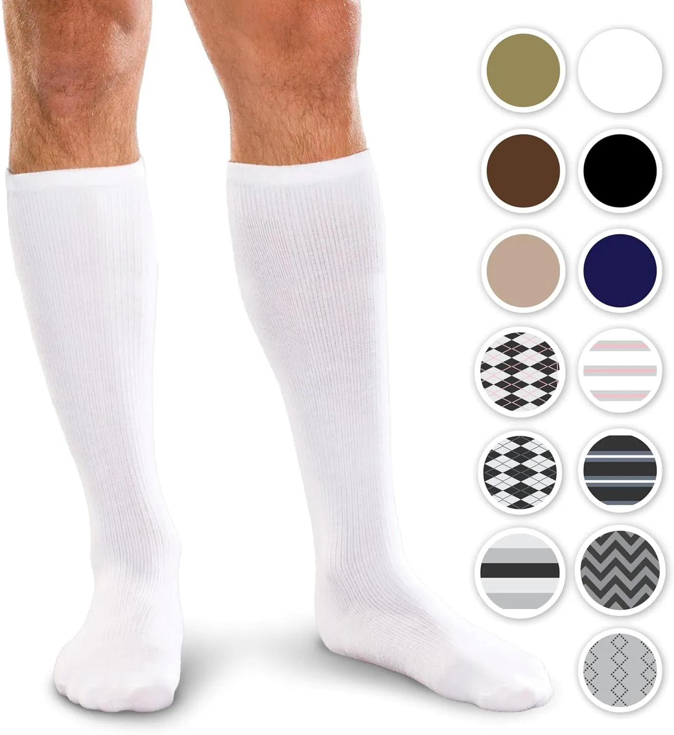 Core-Spun Cushioned 20-30mmHg Moderate Graduated Compression Support Knee High Socks
