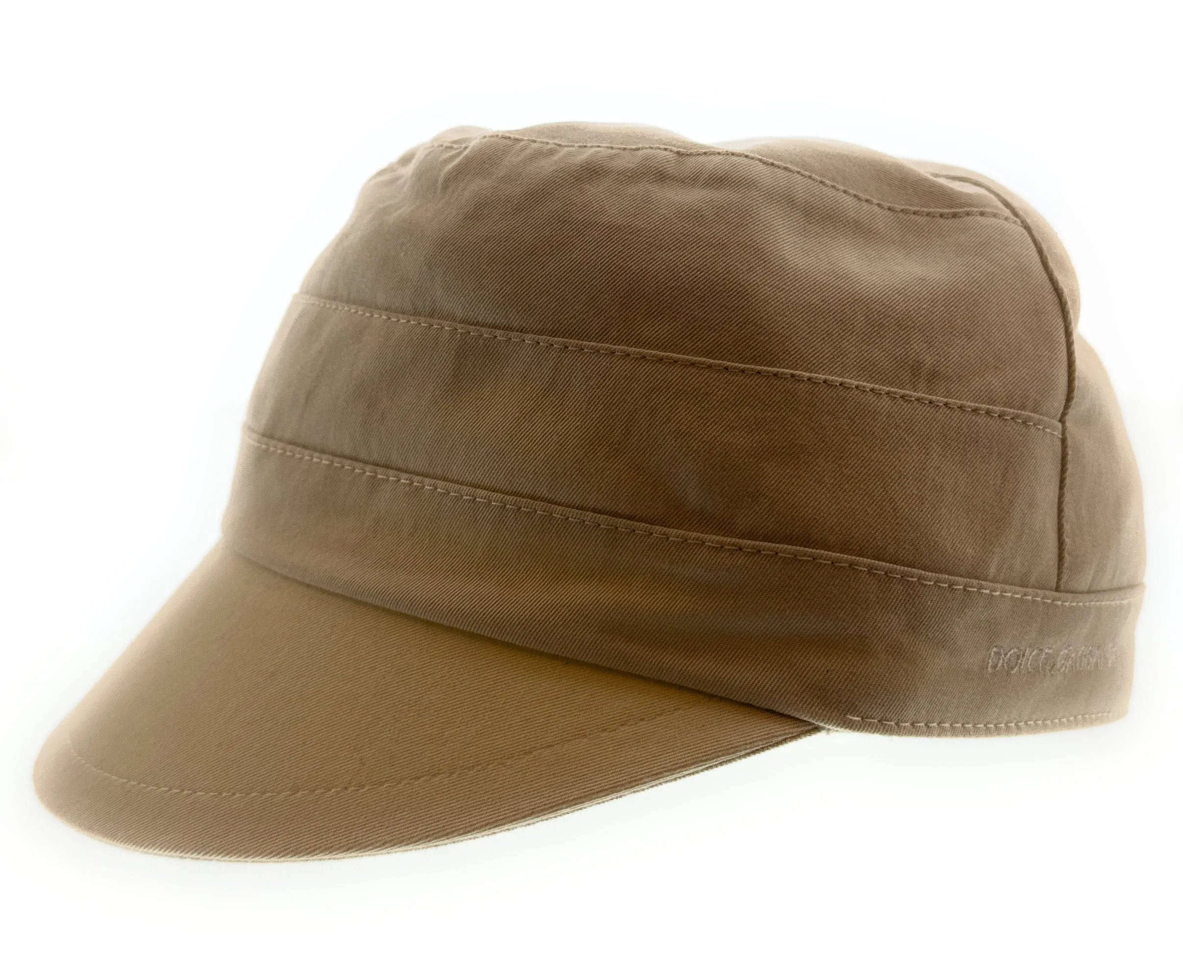 Dolce & Gabbana Beige Cotton Military Style Cadet Cap -58-Adult M