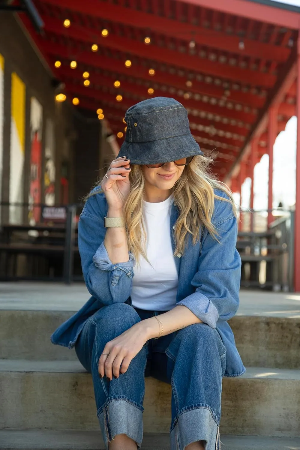 Fits Y’All Denim Bucket Hat: Stylish, Durable, Lightweight, and Comfortable for Men, Women, and Unisex