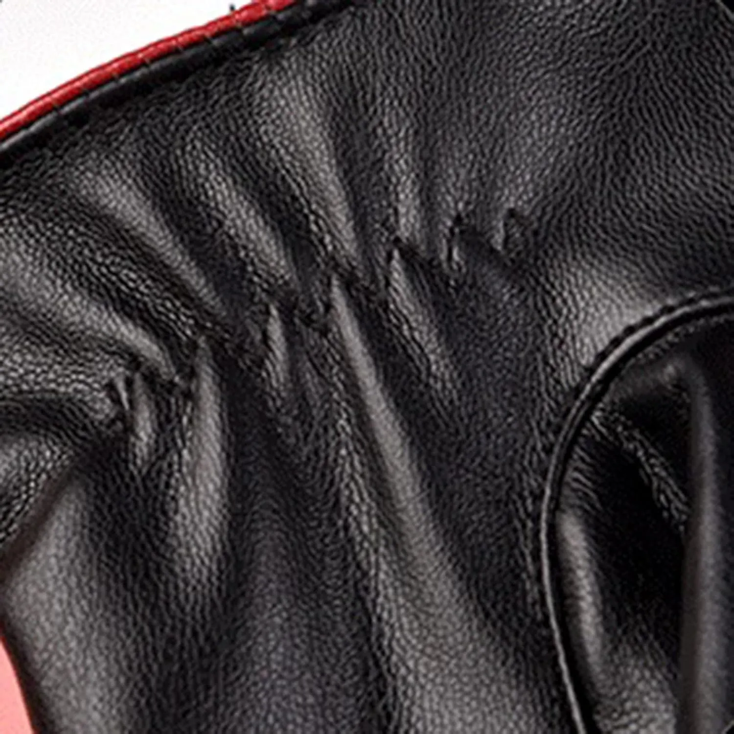 FUDERU Leather Gloves for Men, Winter Warm Touchscreen Texting Lined Driving Motorcycle Gloves