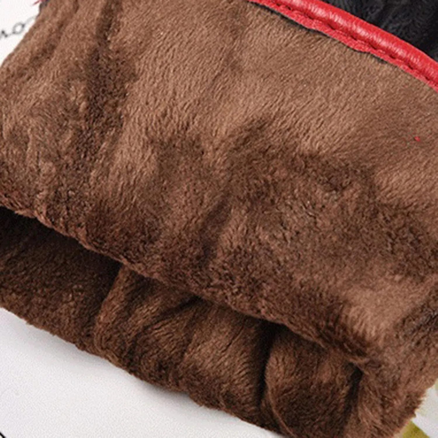 FUDERU Leather Gloves for Men, Winter Warm Touchscreen Texting Lined Driving Motorcycle Gloves