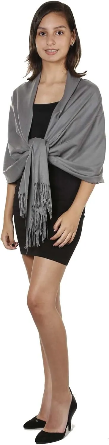 Gilbins Womens Solid Color Large Extra Soft Cashmere Blend Pashmina Shawl Wrap Scarf