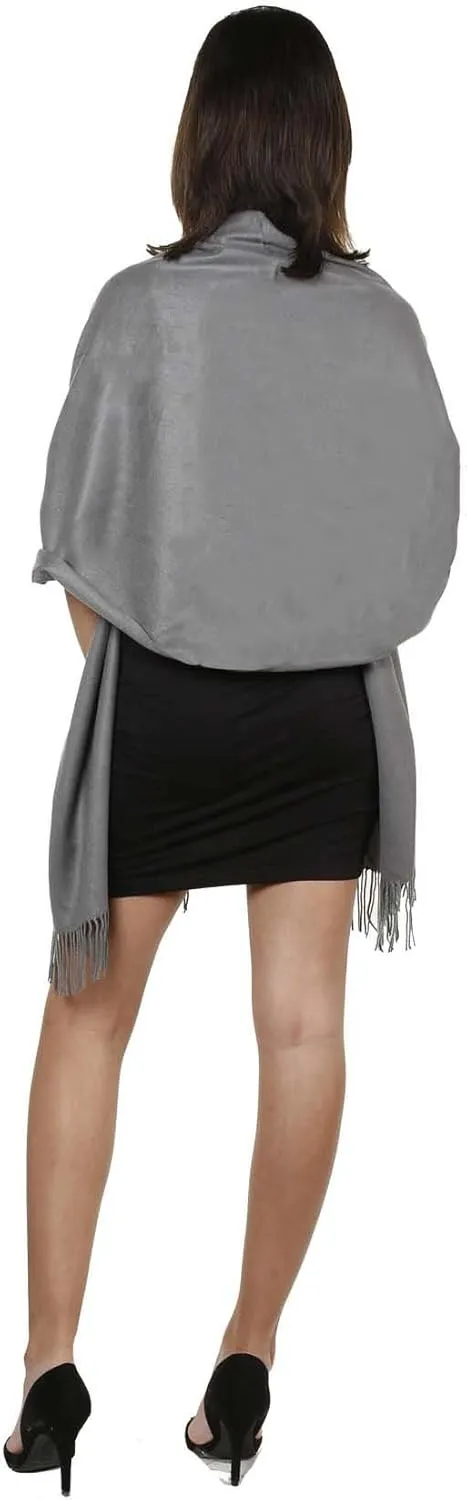 Gilbins Womens Solid Color Large Extra Soft Cashmere Blend Pashmina Shawl Wrap Scarf