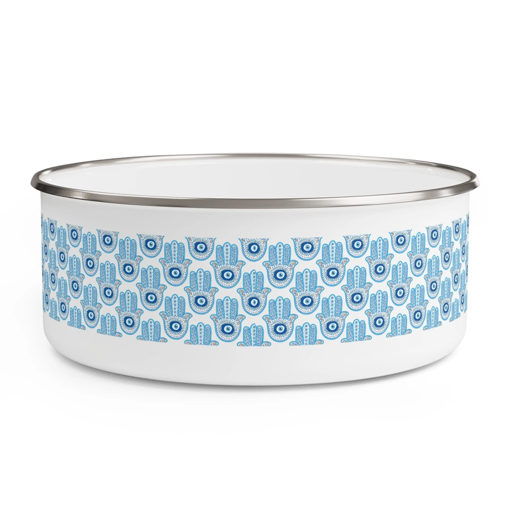 Hamsa Enamel Bowl with Lid