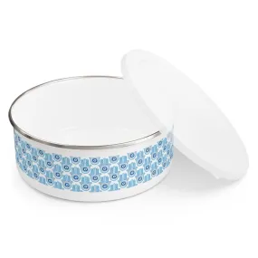 Hamsa Enamel Bowl with Lid