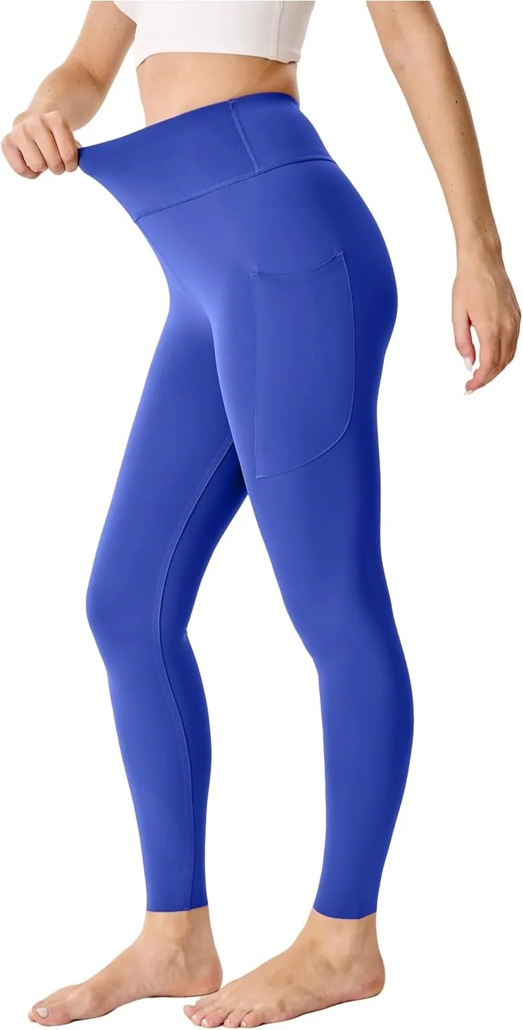 High Waisted Butt Lifting Seamless Athletic Leggings with Pockets Tummy Control Workout Yoga Pants Leggings for Women
