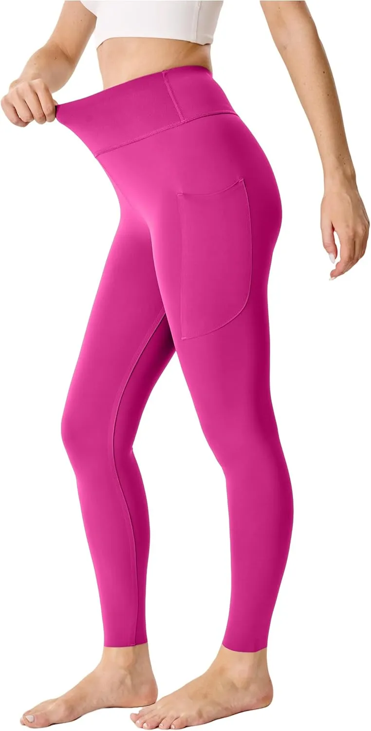 High Waisted Butt Lifting Seamless Athletic Leggings with Pockets Tummy Control Workout Yoga Pants Leggings for Women