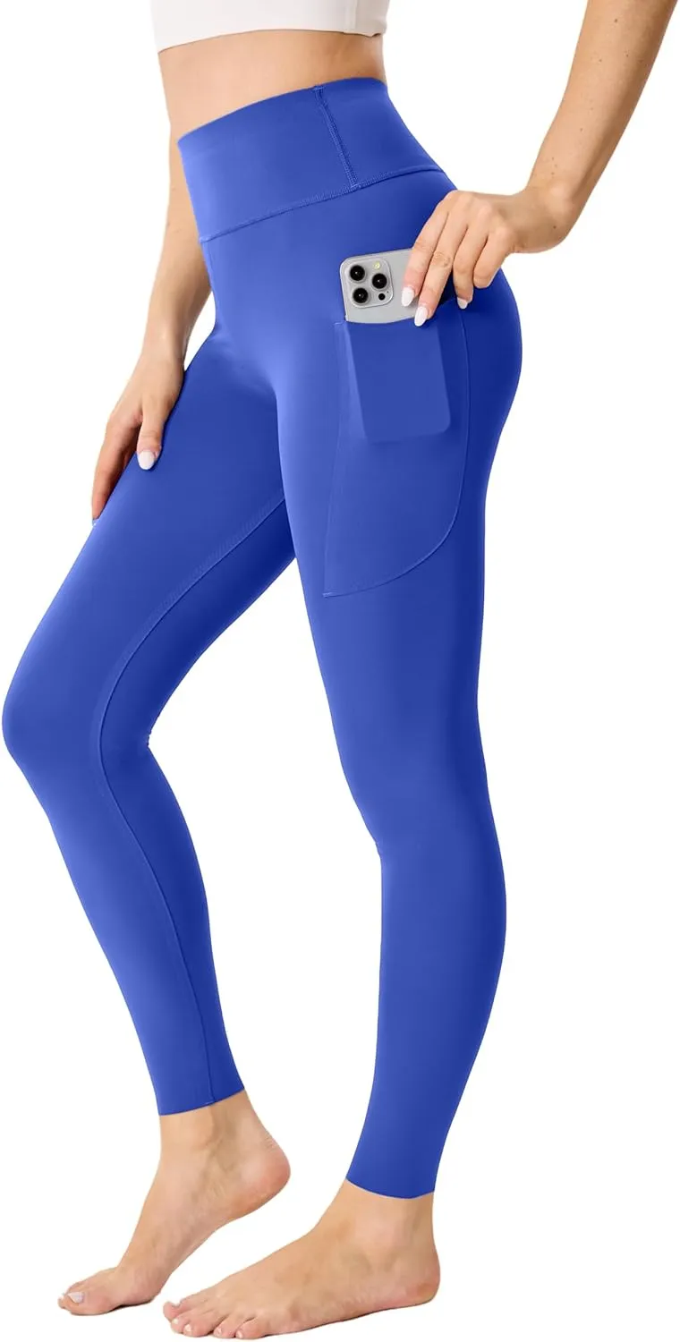 High Waisted Butt Lifting Seamless Athletic Leggings with Pockets Tummy Control Workout Yoga Pants Leggings for Women