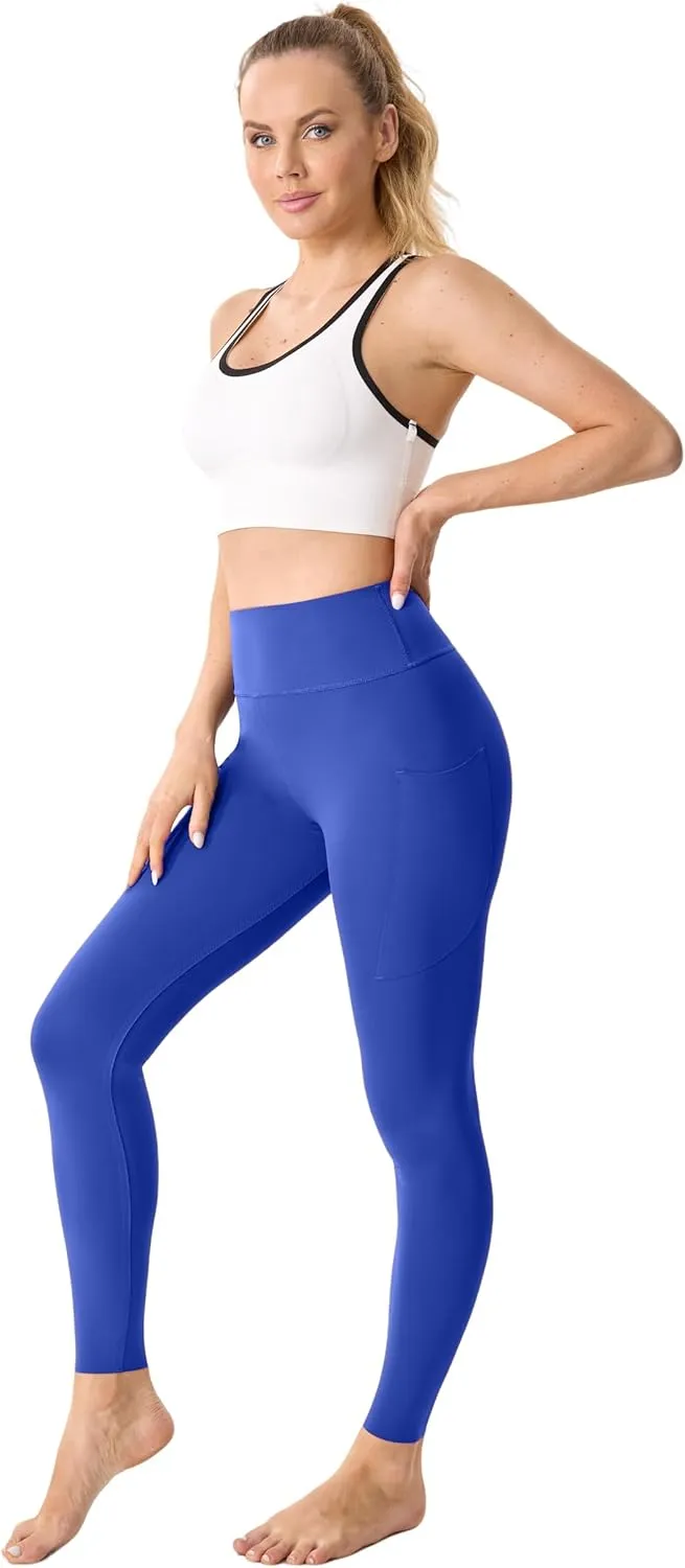 High Waisted Butt Lifting Seamless Athletic Leggings with Pockets Tummy Control Workout Yoga Pants Leggings for Women