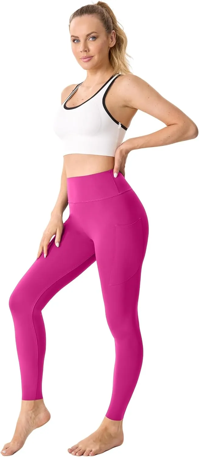 High Waisted Butt Lifting Seamless Athletic Leggings with Pockets Tummy Control Workout Yoga Pants Leggings for Women