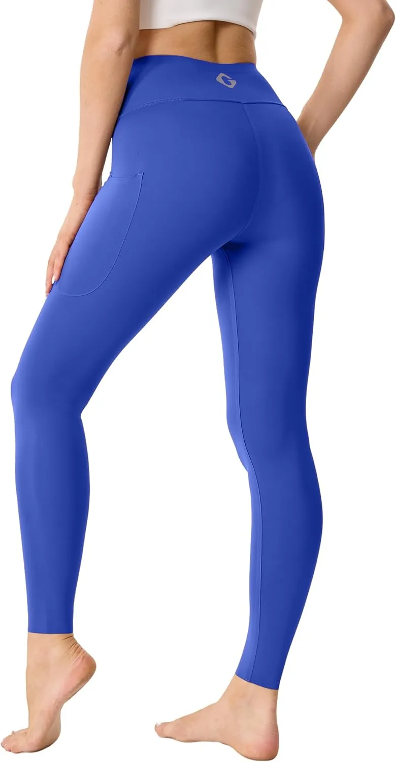 High Waisted Butt Lifting Seamless Athletic Leggings with Pockets Tummy Control Workout Yoga Pants Leggings for Women