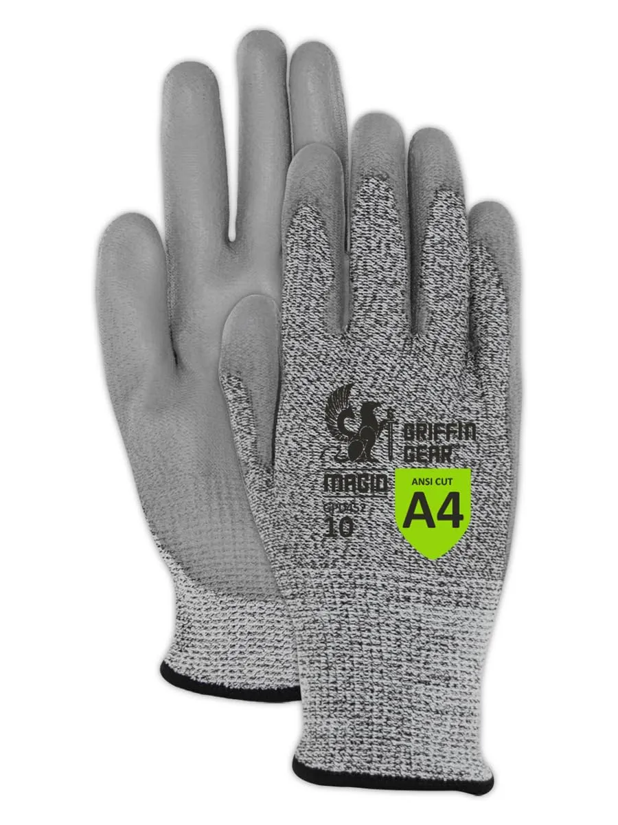 MAGID Griffin Gear ANSI A4 Liquid Repellent Nitrile Work Gloves , 12 Pairs, Size 11/2XL, GPD452