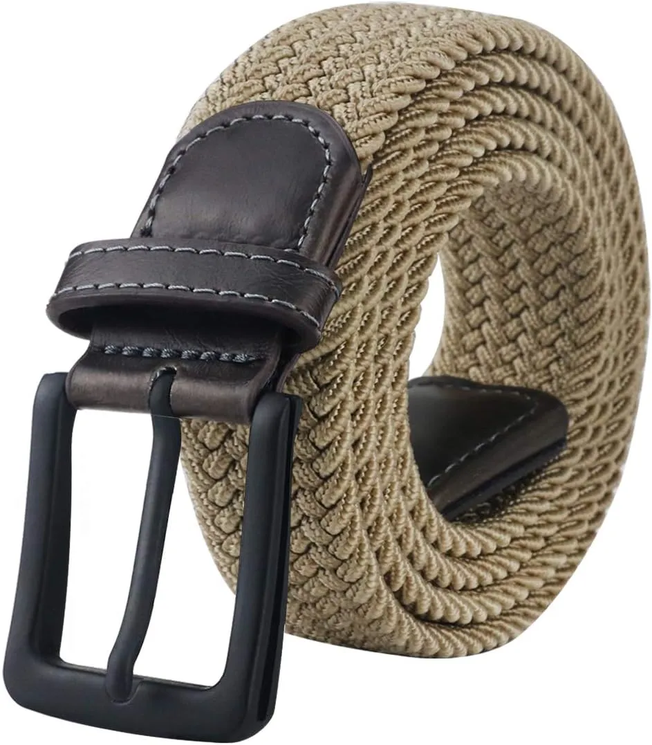 maikun Belts for Men, Elastic Mens Woven Braided Stretchy Belt Casual Daily Wear