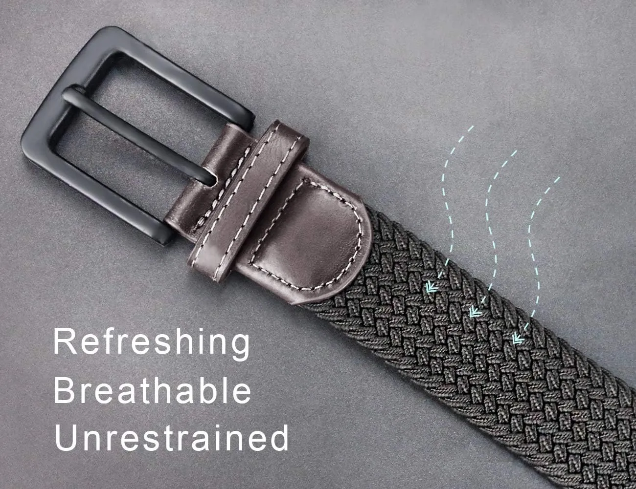 maikun Belts for Men, Elastic Mens Woven Braided Stretchy Belt Casual Daily Wear