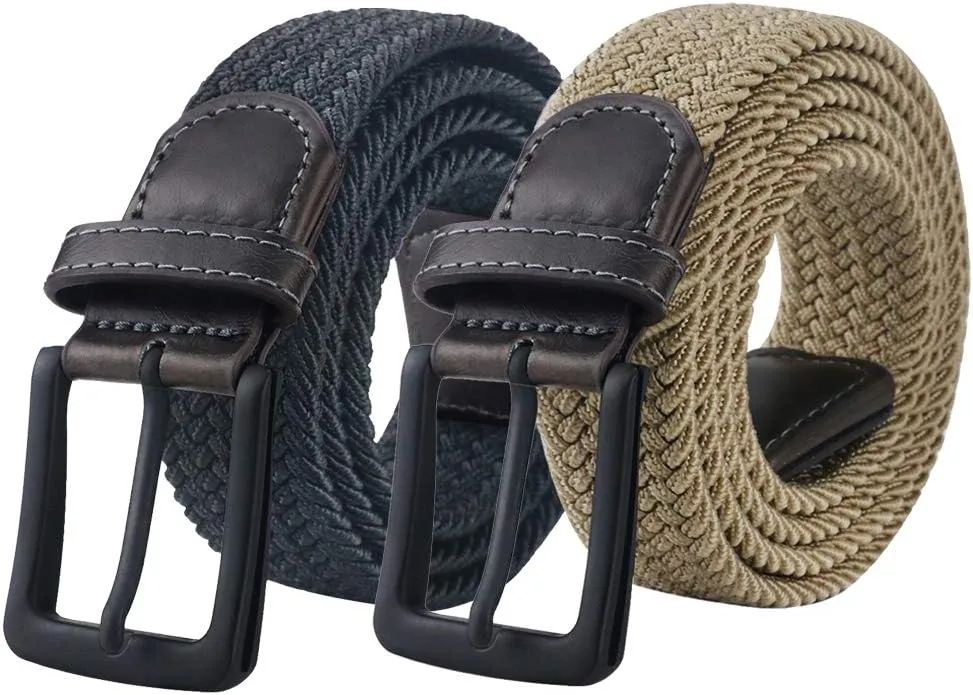 maikun Belts for Men, Elastic Mens Woven Braided Stretchy Belt Casual Daily Wear