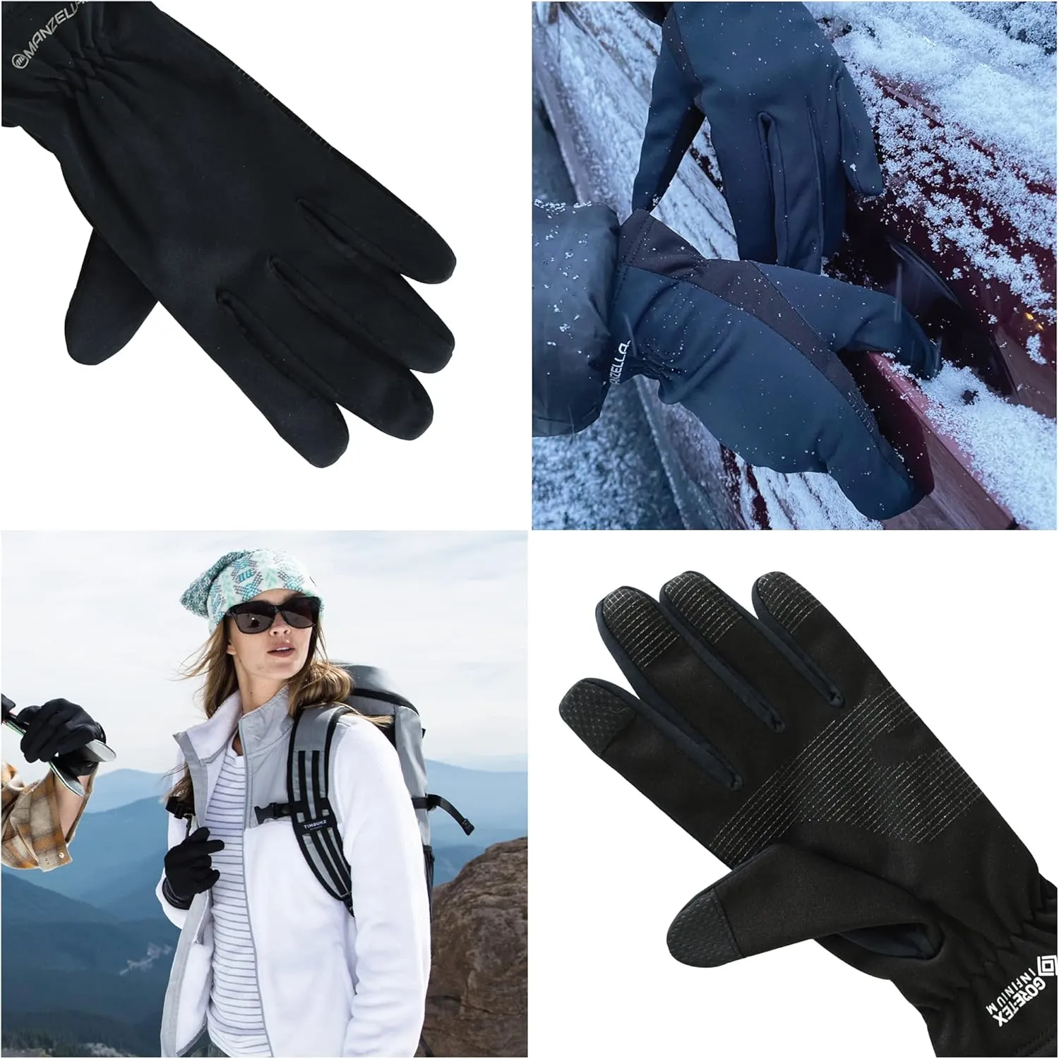 Manzella Women's Lightweight Gore-Tex Infinium Glove, Touchscreen Capable With Windproof Protection Against Cold Weather