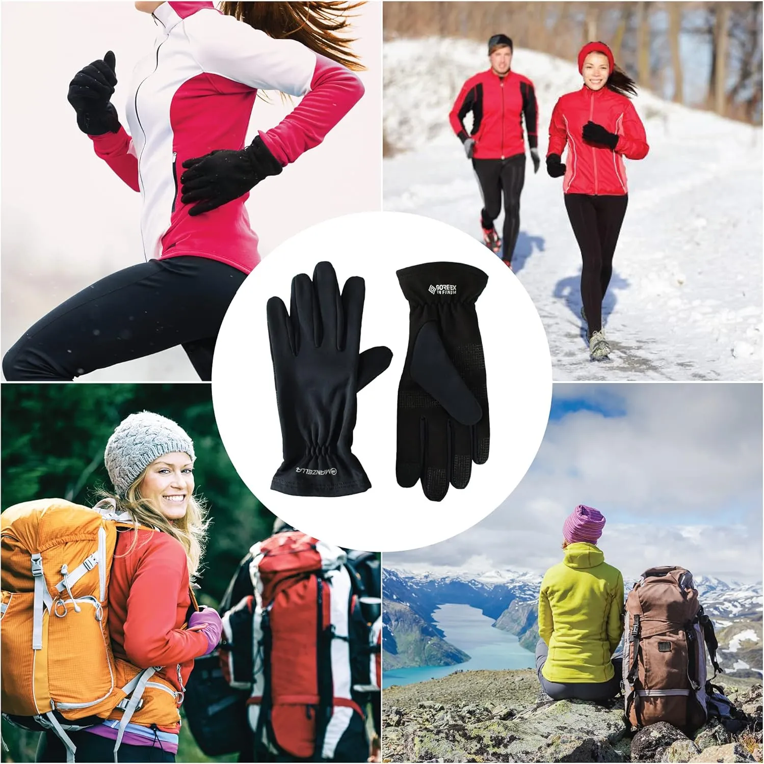 Manzella Women's Lightweight Gore-Tex Infinium Glove, Touchscreen Capable With Windproof Protection Against Cold Weather