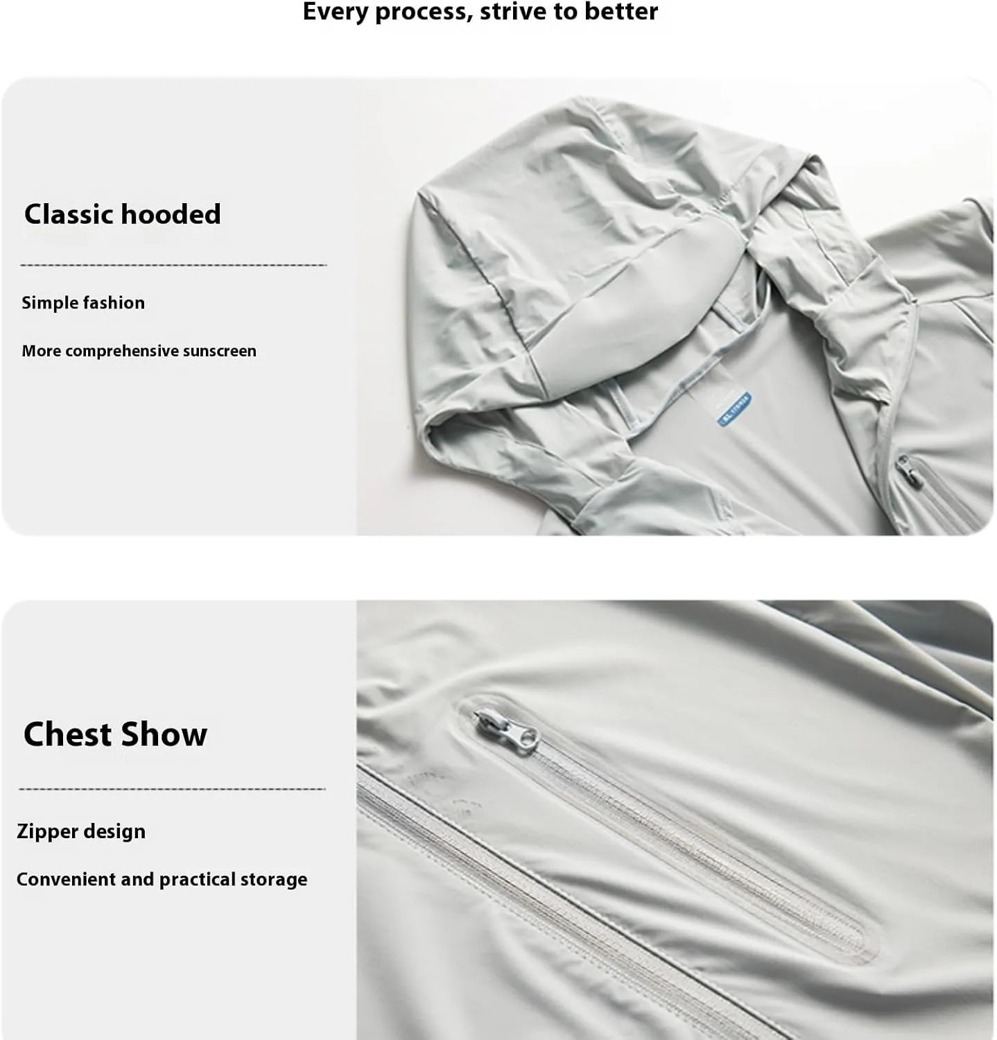 Men's Hooded Sun Protection Shirt Lightweight Breathable UV Resistant Fishing Running Hiking Travel