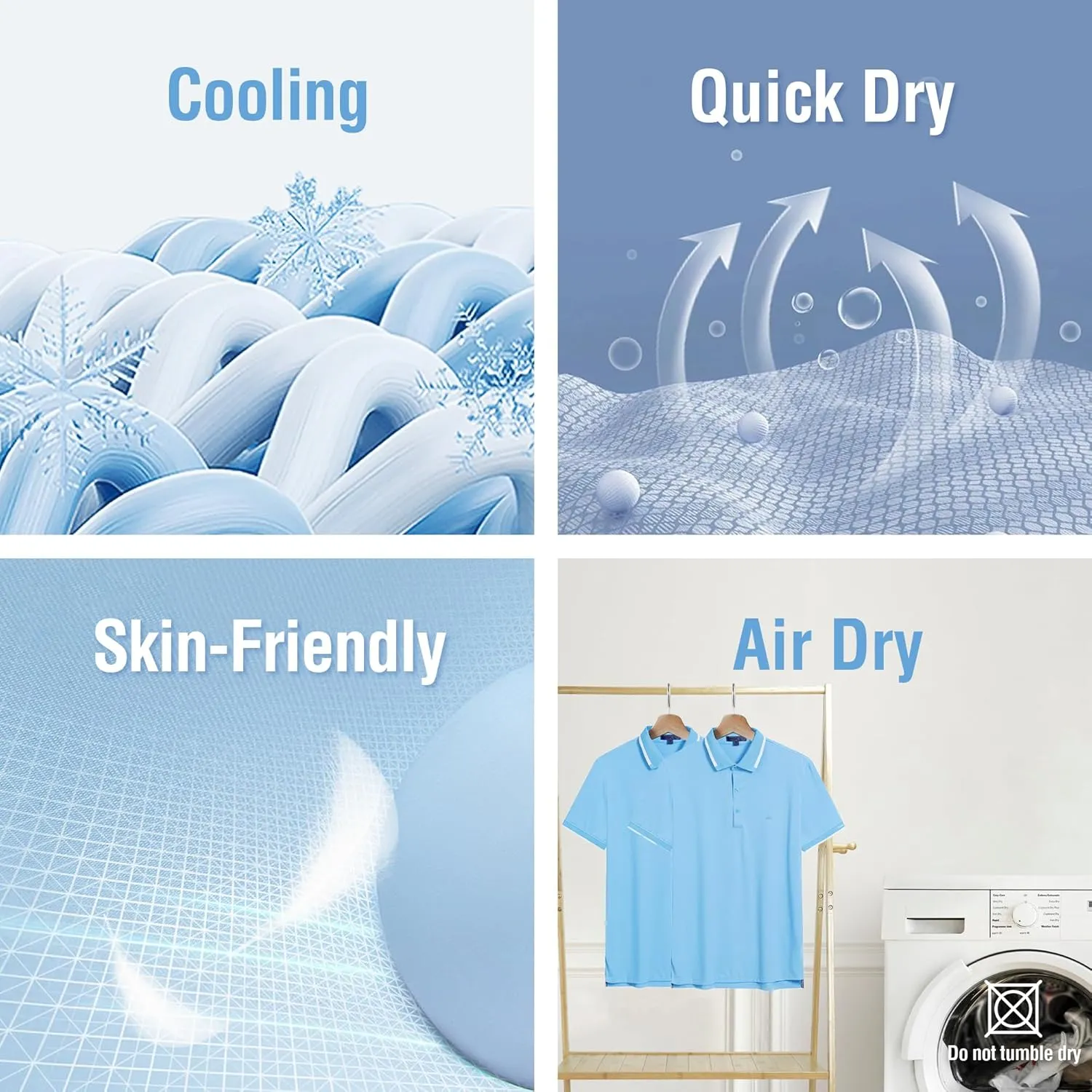 Men's Premium Golf Polo – Silky Tech Nylon, Cooling, UV-Resistant, Quick-Dry Athletic Shirt for Golf, Tennis