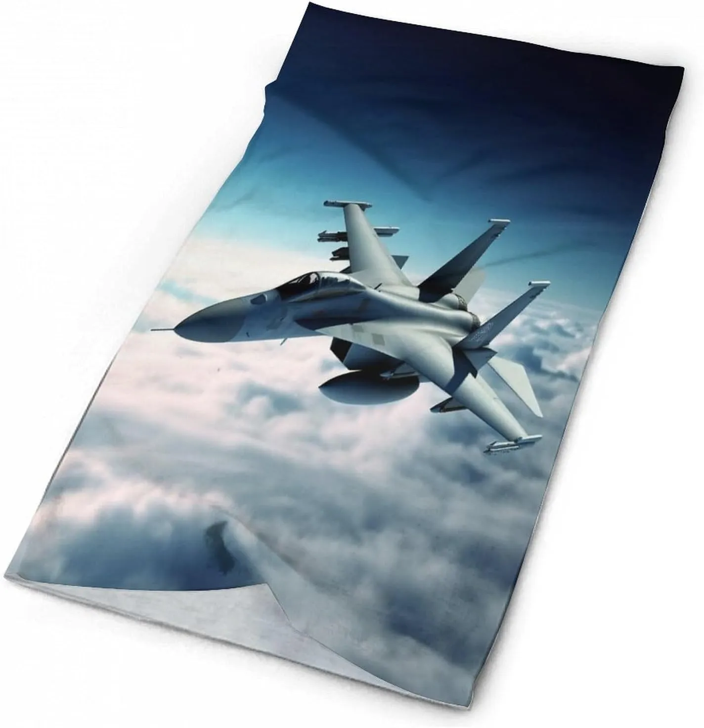 Neck Gaiter Face Cover Scarf Windproof Face Cover Aircraft Fighter Jetsprinted Sun Cooling Scarf for Skiing Fishing Hiking Cycling
