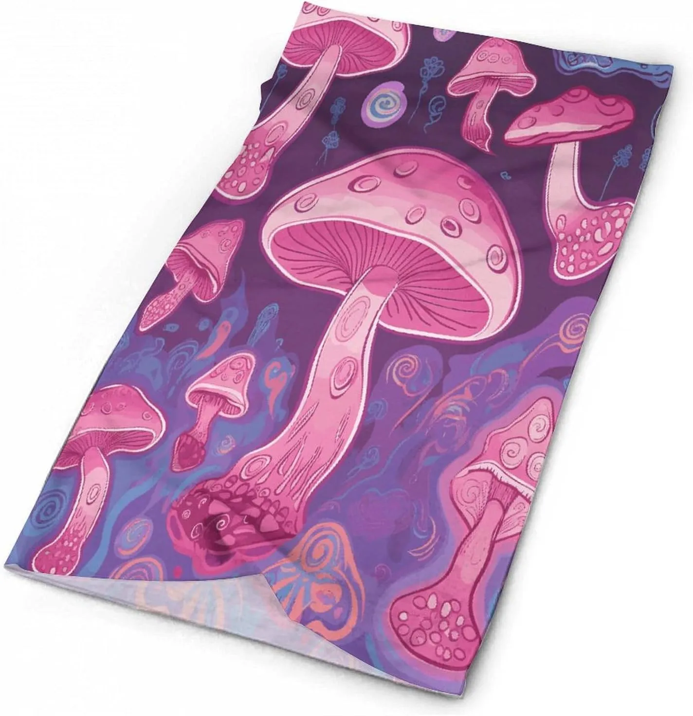 Neck Gaiter Face Cover Scarf Windproof Face Cover Pink Mushroomprinted Sun Cooling Scarf for Skiing Fishing Hiking Cycling