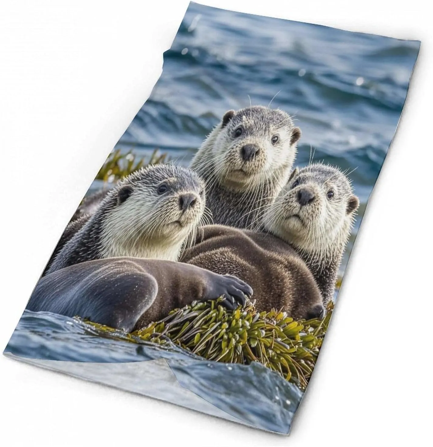Neck Gaiter Face Cover Scarf Windproof Face Cover Sea Otter Familyprinted Sun Cooling Scarf for Skiing Fishing Hiking Cycling