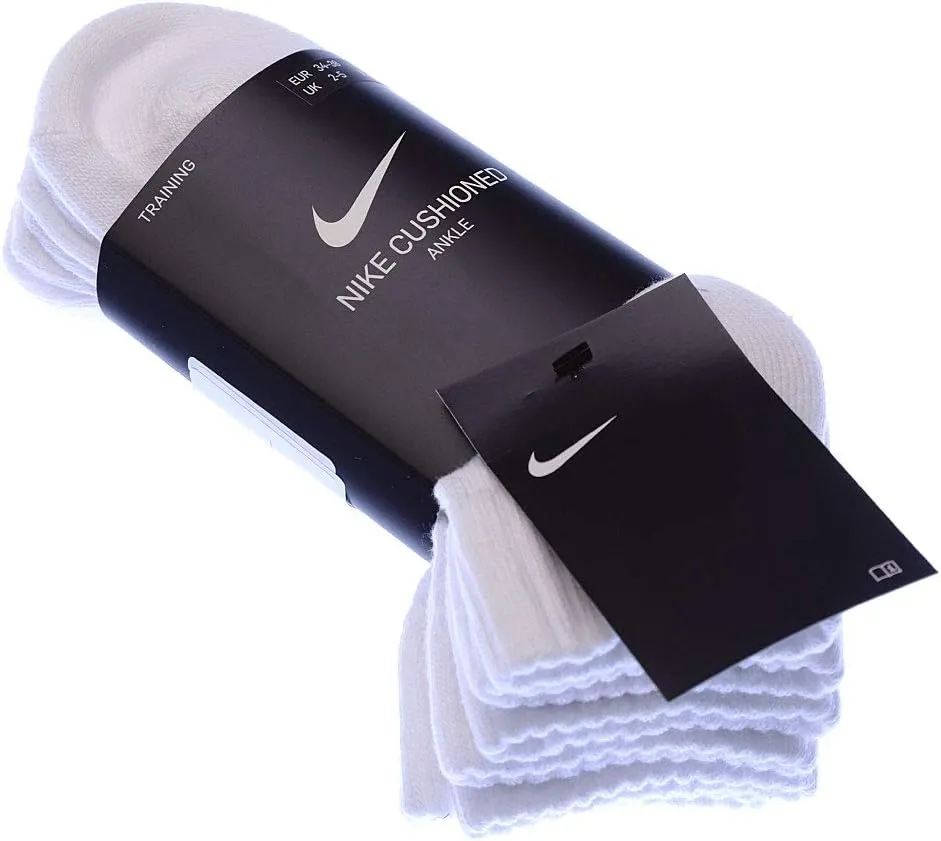 Nike Cushioned Ankle Socks (3 Pairs) - White/Black