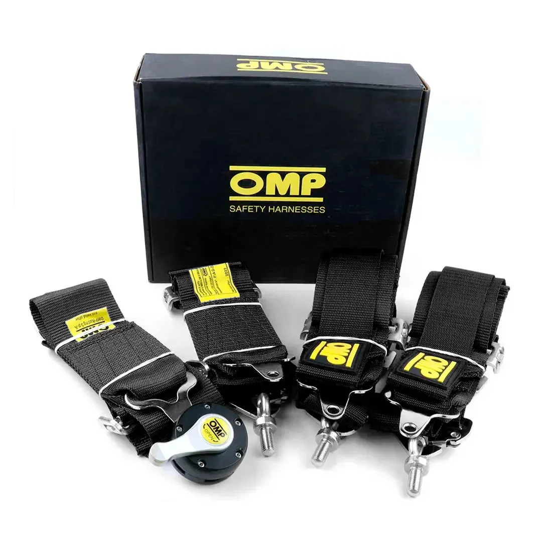 O-M-P 4-Point Racing Seat Harness (Black)