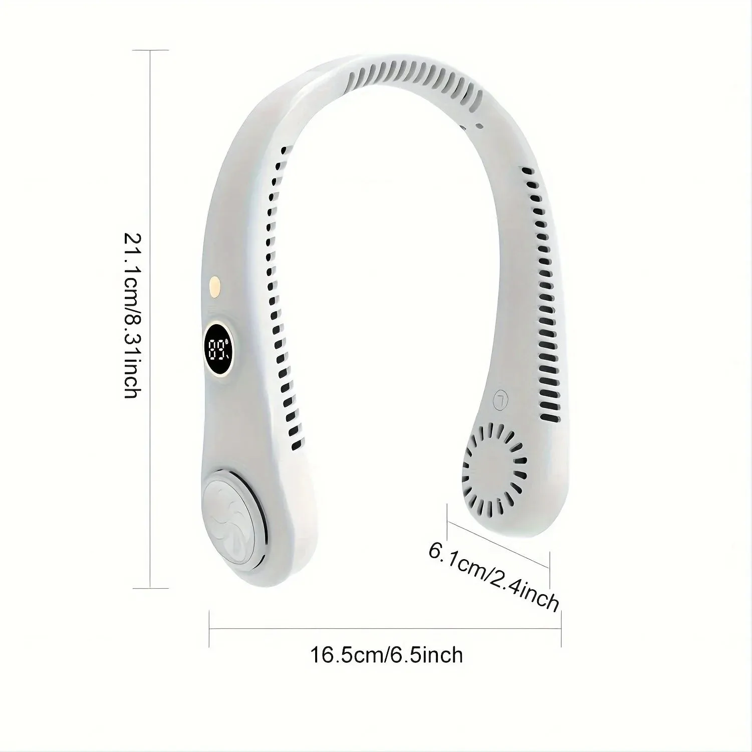 Portable Rechargeable Bladeless Neck Fan - 360° Cooling Wearable Personal Fan For Travel and Outdoor Sports with Digital Display