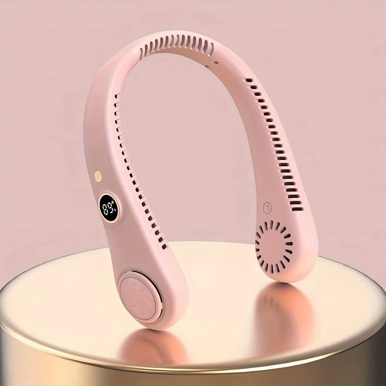 Portable Rechargeable Bladeless Neck Fan - 360° Cooling Wearable Personal Fan For Travel and Outdoor Sports with Digital Display