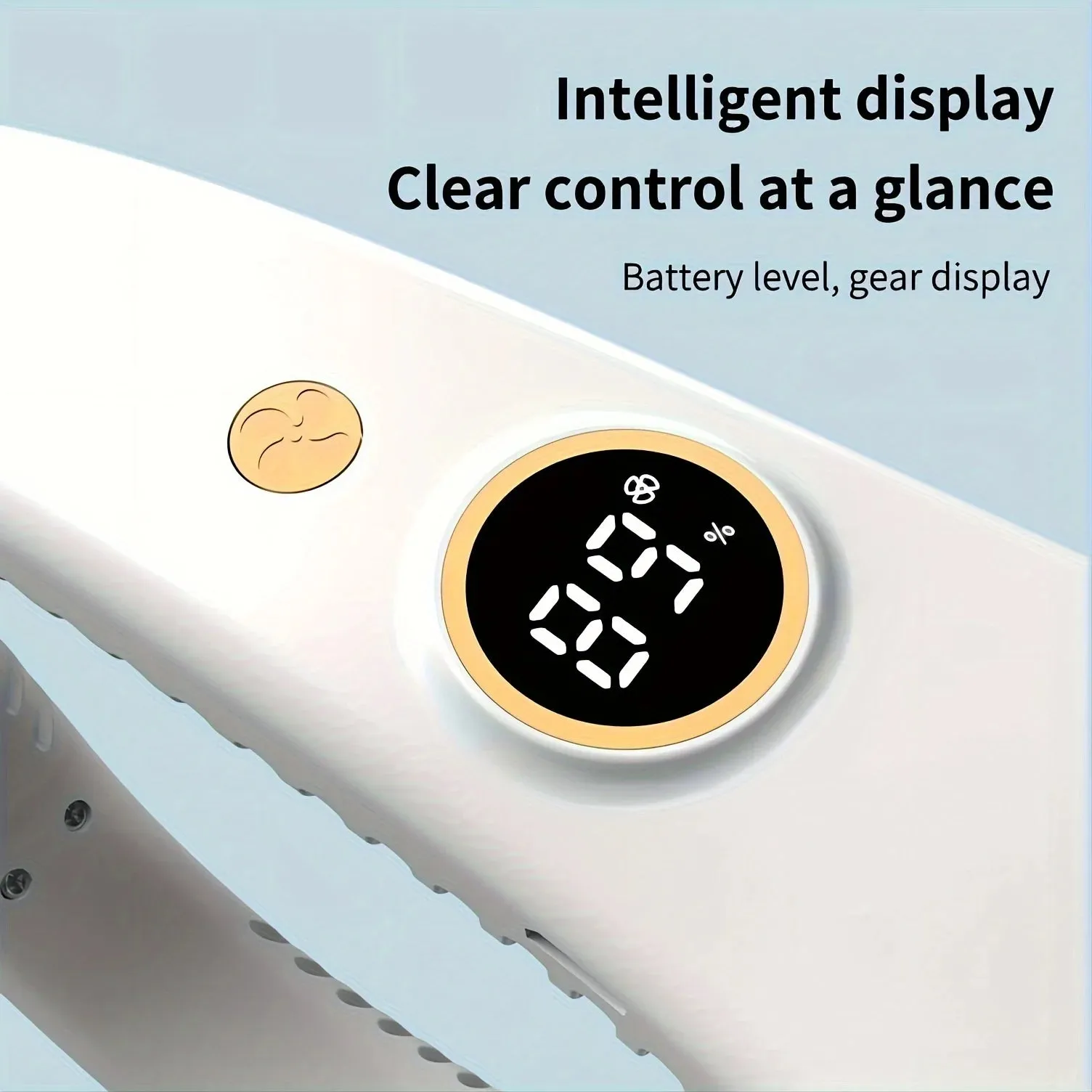 Portable Rechargeable Bladeless Neck Fan - 360° Cooling Wearable Personal Fan For Travel and Outdoor Sports with Digital Display