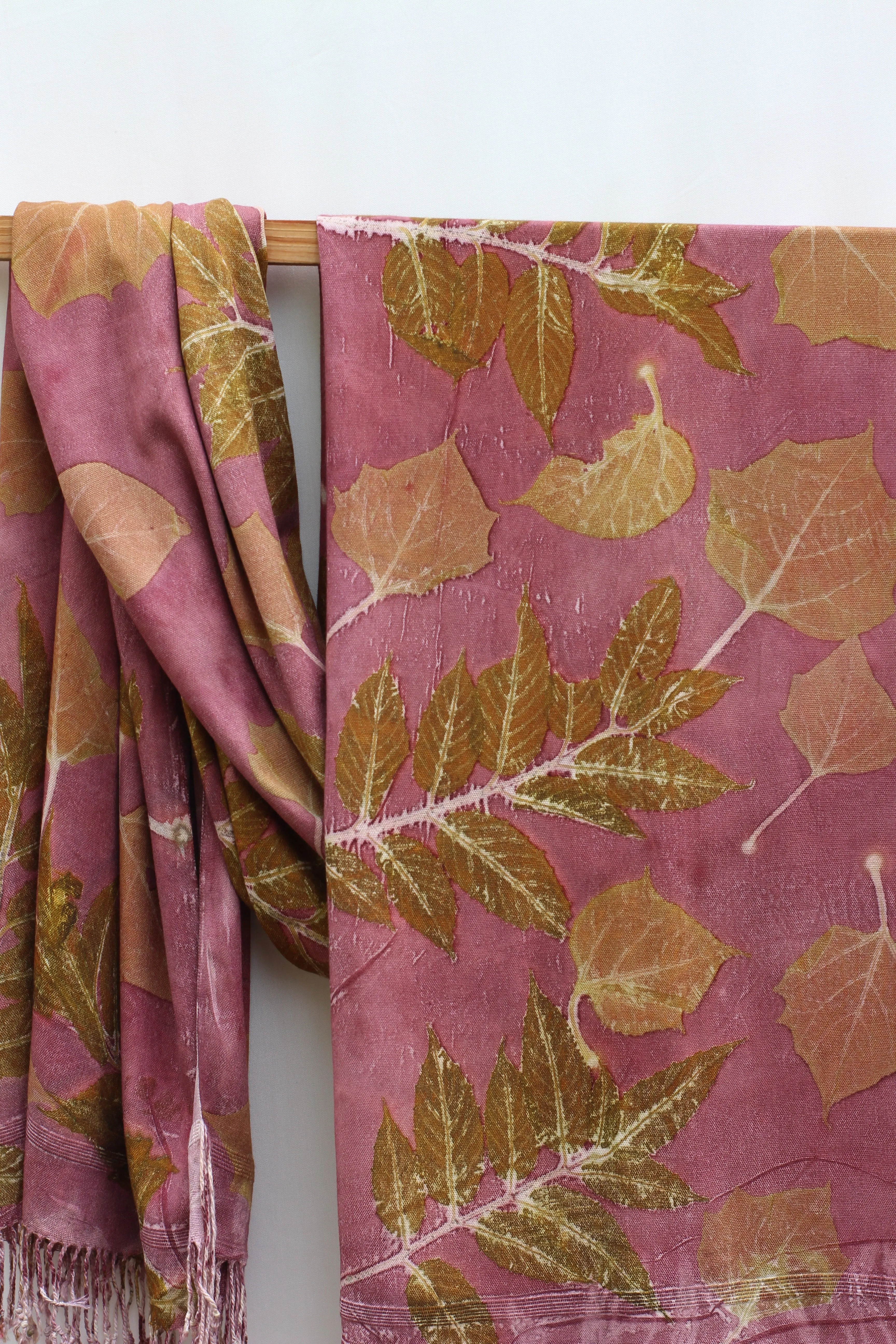 Purple Botanical Print Scarf | Indigenous Cotton | Handwoven & Naturally Dyed - 0012G-SY-HT
