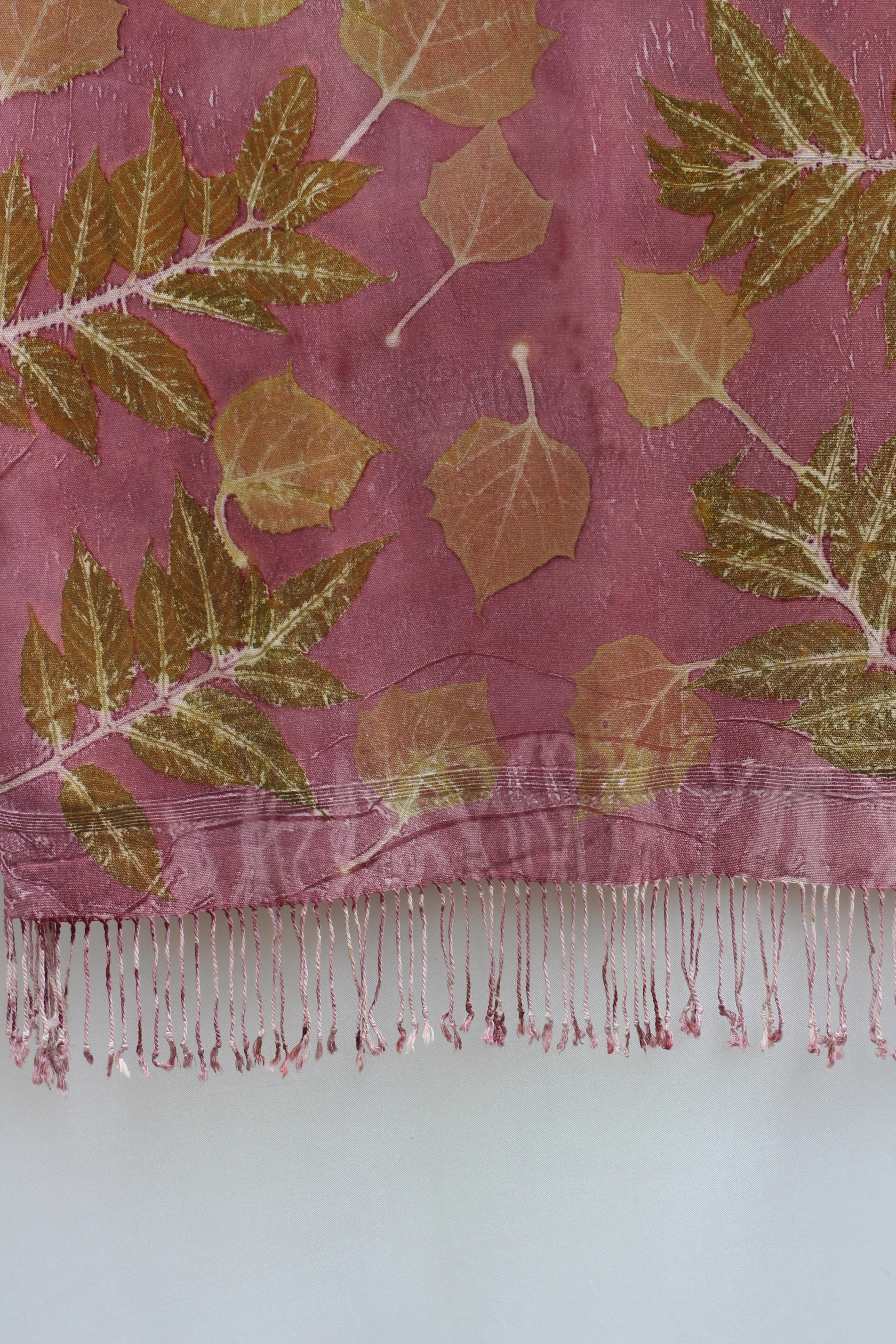 Purple Botanical Print Scarf | Indigenous Cotton | Handwoven & Naturally Dyed - 0012G-SY-HT