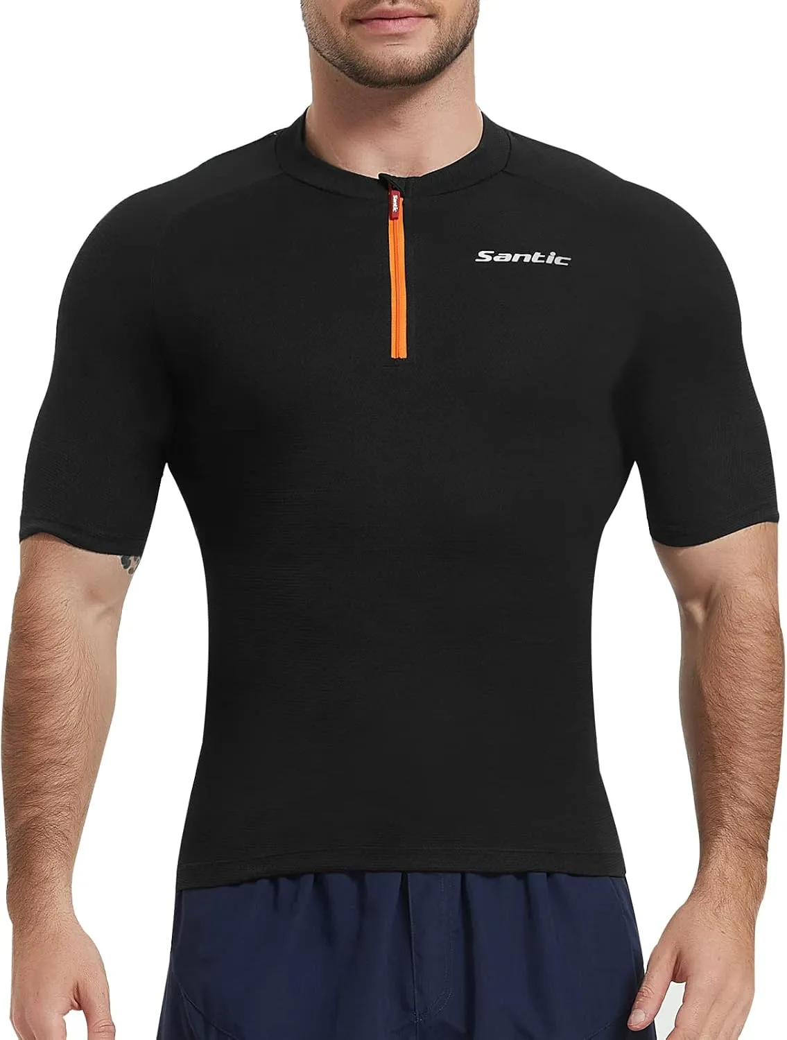 Santic Cycling Jersey Men's Short Sleeve Tops Mountain Biking Shirts Bicycle Jacket with Pockets …