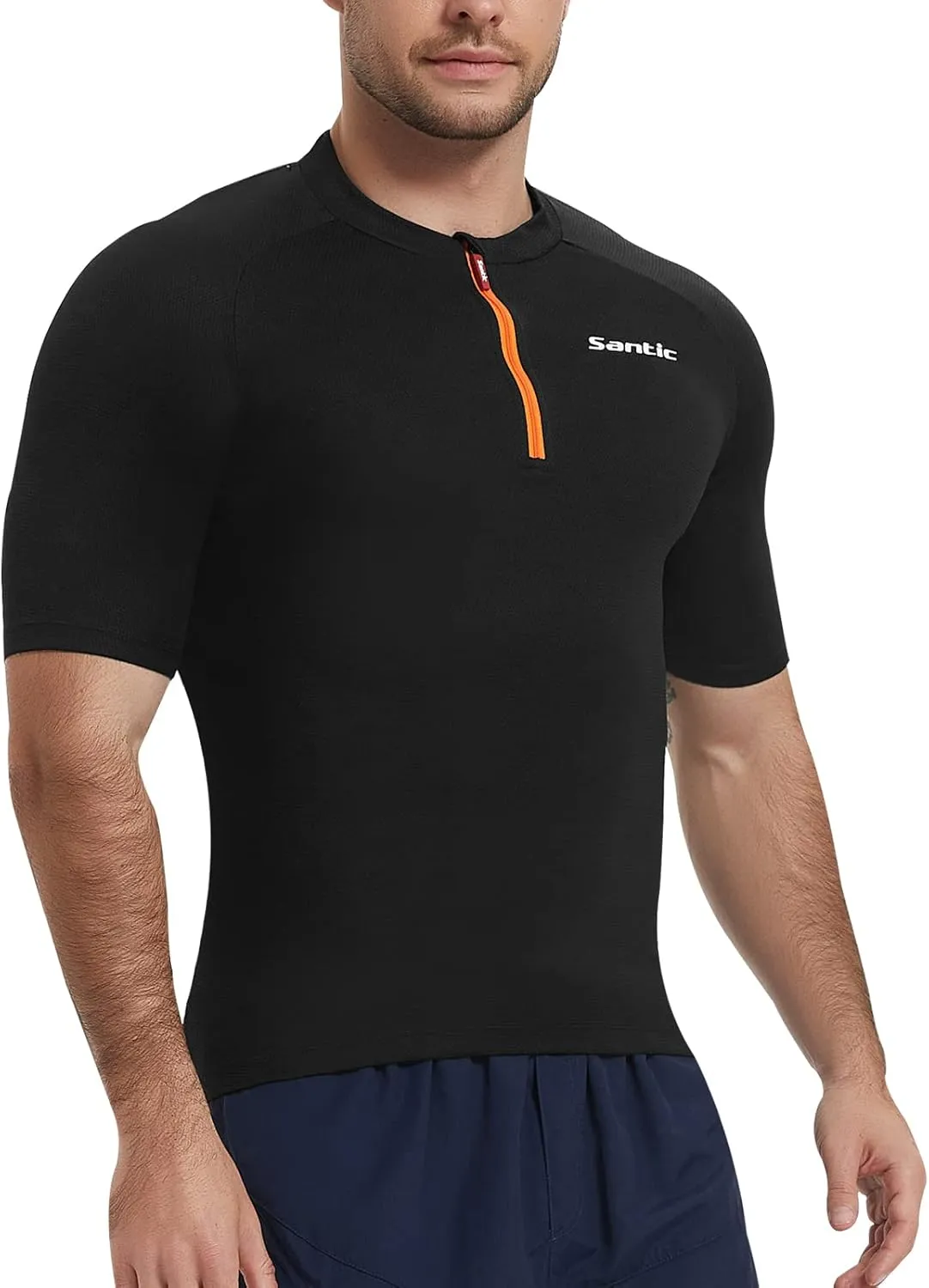 Santic Cycling Jersey Men's Short Sleeve Tops Mountain Biking Shirts Bicycle Jacket with Pockets …