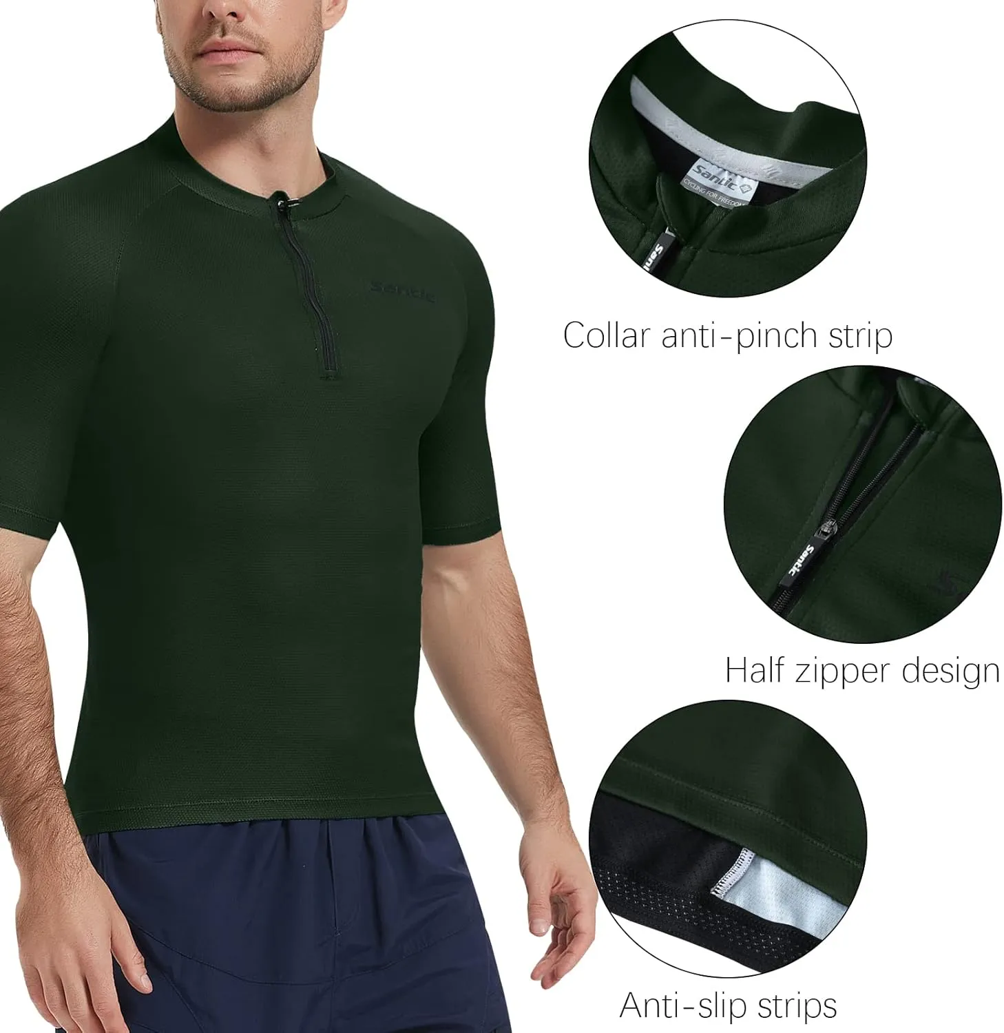 Santic Cycling Jersey Men's Short Sleeve Tops Mountain Biking Shirts Bicycle Jacket with Pockets …