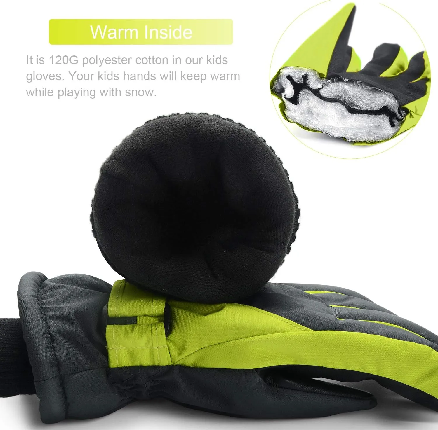 ThxToms Kids Winter Gloves Waterproof Ski Snow Gloves for Boys & Girls Cold Weather Outdoor Sports Snowboard Bicycle for 4-14 Years Old