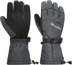 VELAZZIO Ski Gloves - Winter Snow Gloves with Dupont Sorona, Waterproof Breathable Touchscreen