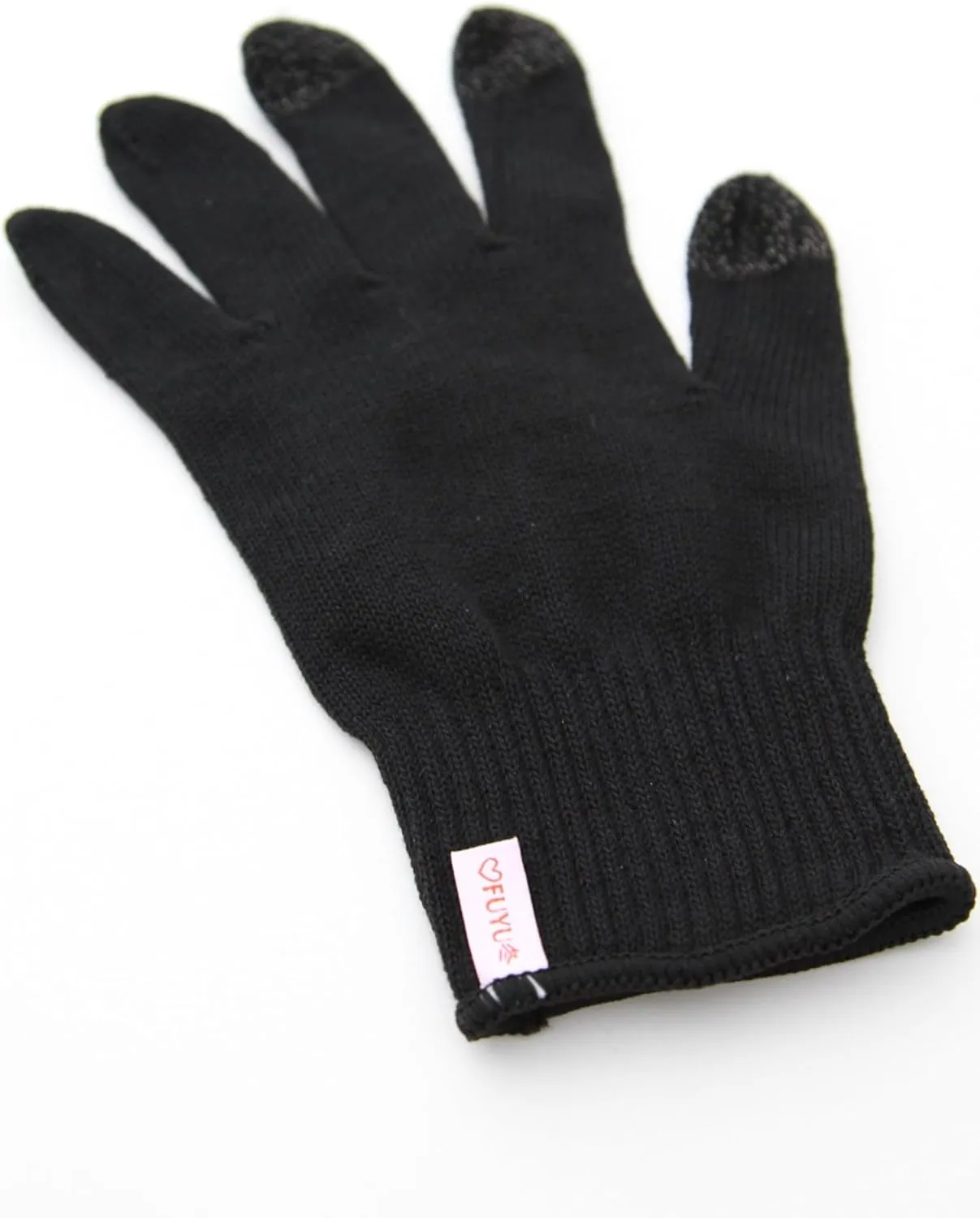 Warm Knitted Black Gloves - Poly-Cotton Fabric | Touchscreen Fingers | Unisex Hand Warmers | Zip Lock Storage Bag