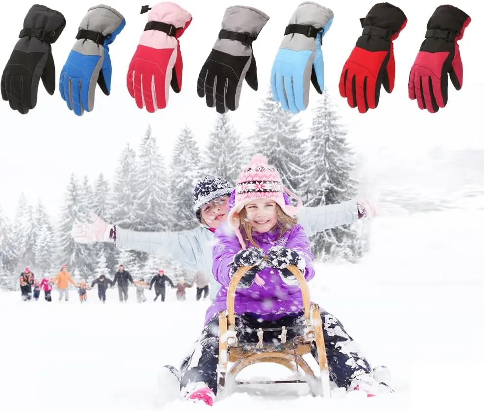 Winter Gloves for Kids Waterproof Boys Girls Cute Snow Ski GlovesTrendy Children's Gloves