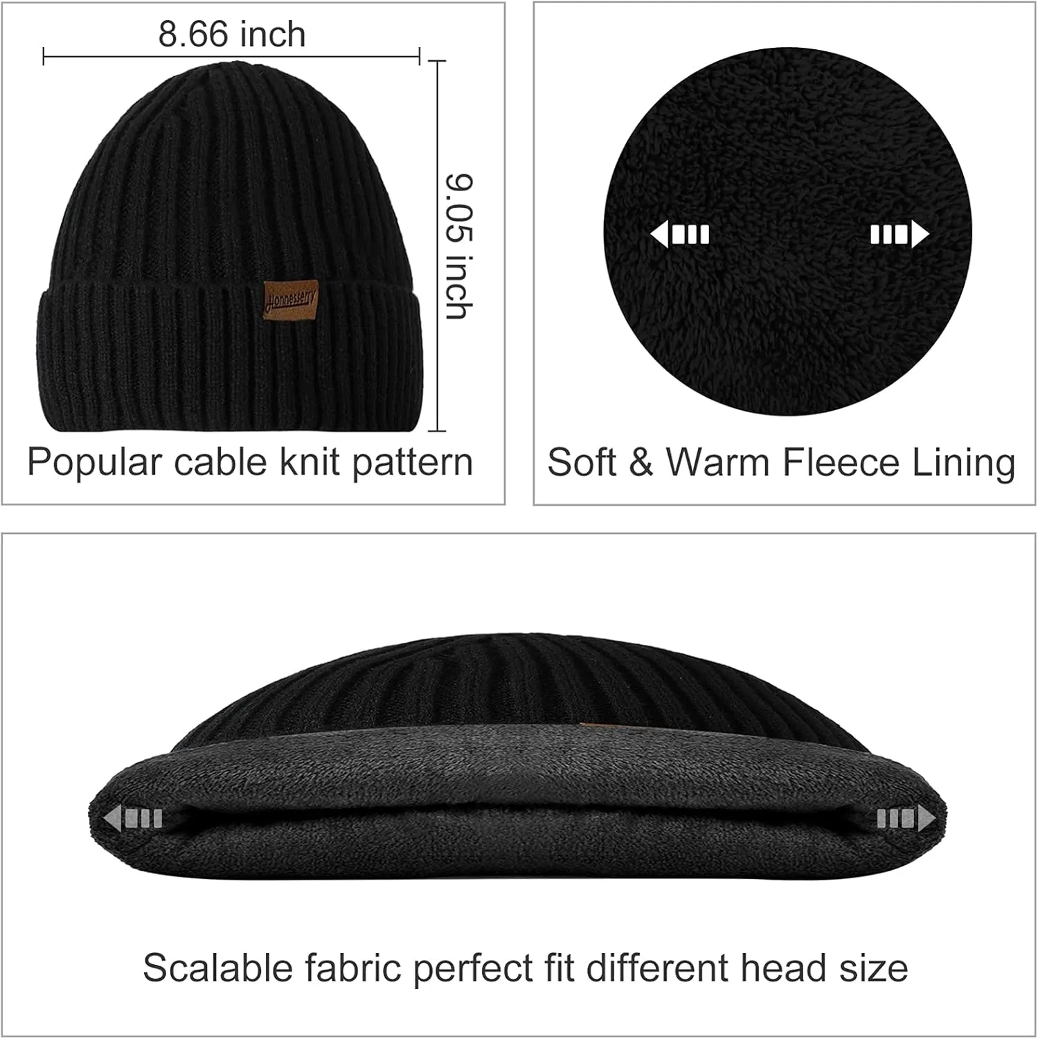 Winter Hats Scarf for Men with Touchscreen Gloves Men's Scaves and Beanie Hat Themal Glove Set for Men Women
