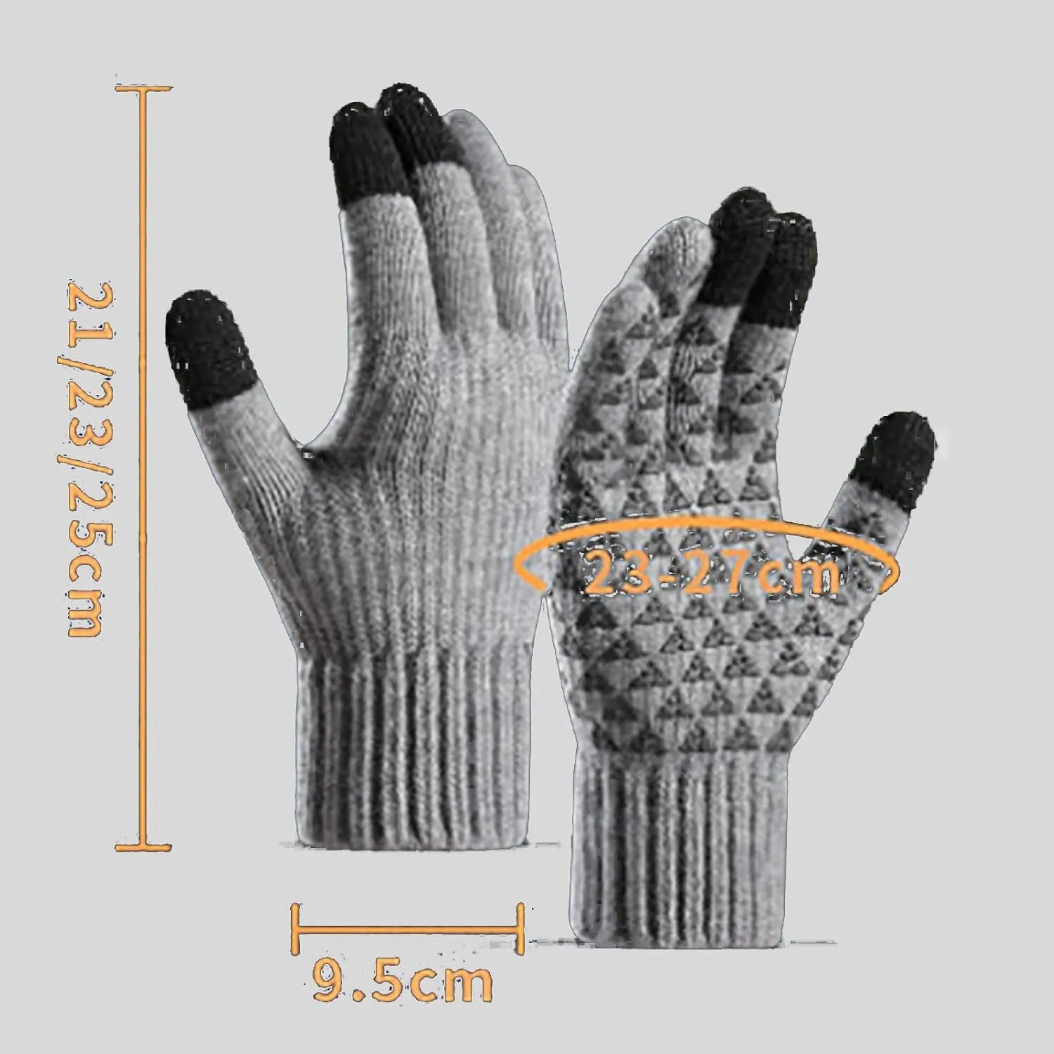 Winter Warm Soft Comfortable Gloves for Men and Women Touch Screen Knitted Lined Knit Anti-Slip Wool Hiking Glove